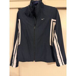 NIKE WOMENS NAVY BLUE WHITE TRACK FULL ZIP JACKET SZ MEDIUM M